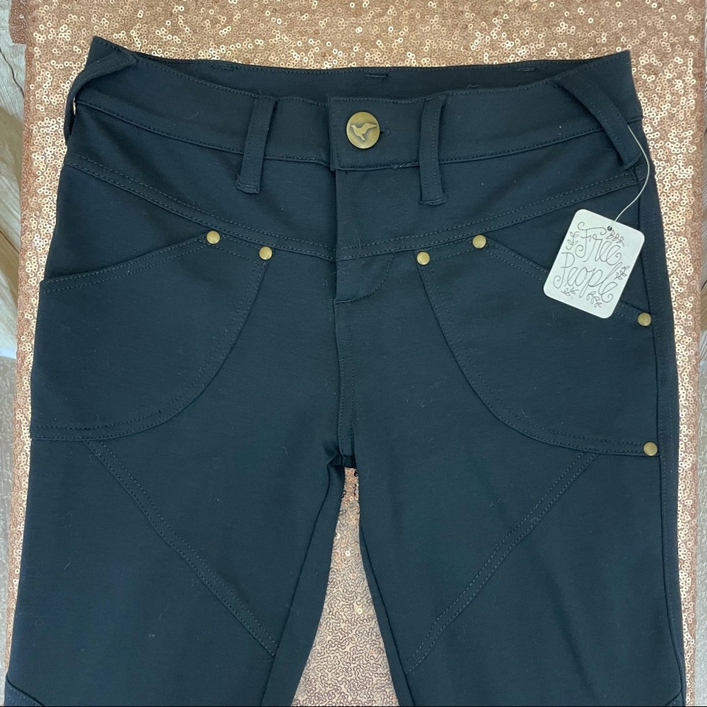 Free People Dark Blue Skinny Ankle Length Pants Sz 25 - Picture 3 of 10